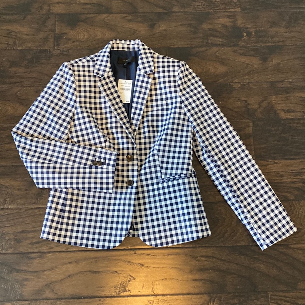 J Crew gingham blazer women’s small
